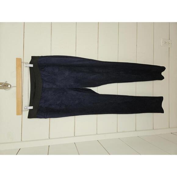 INC International Concepts Size 12 Navy blue faux suede skinny pants - Picture 1 of 4